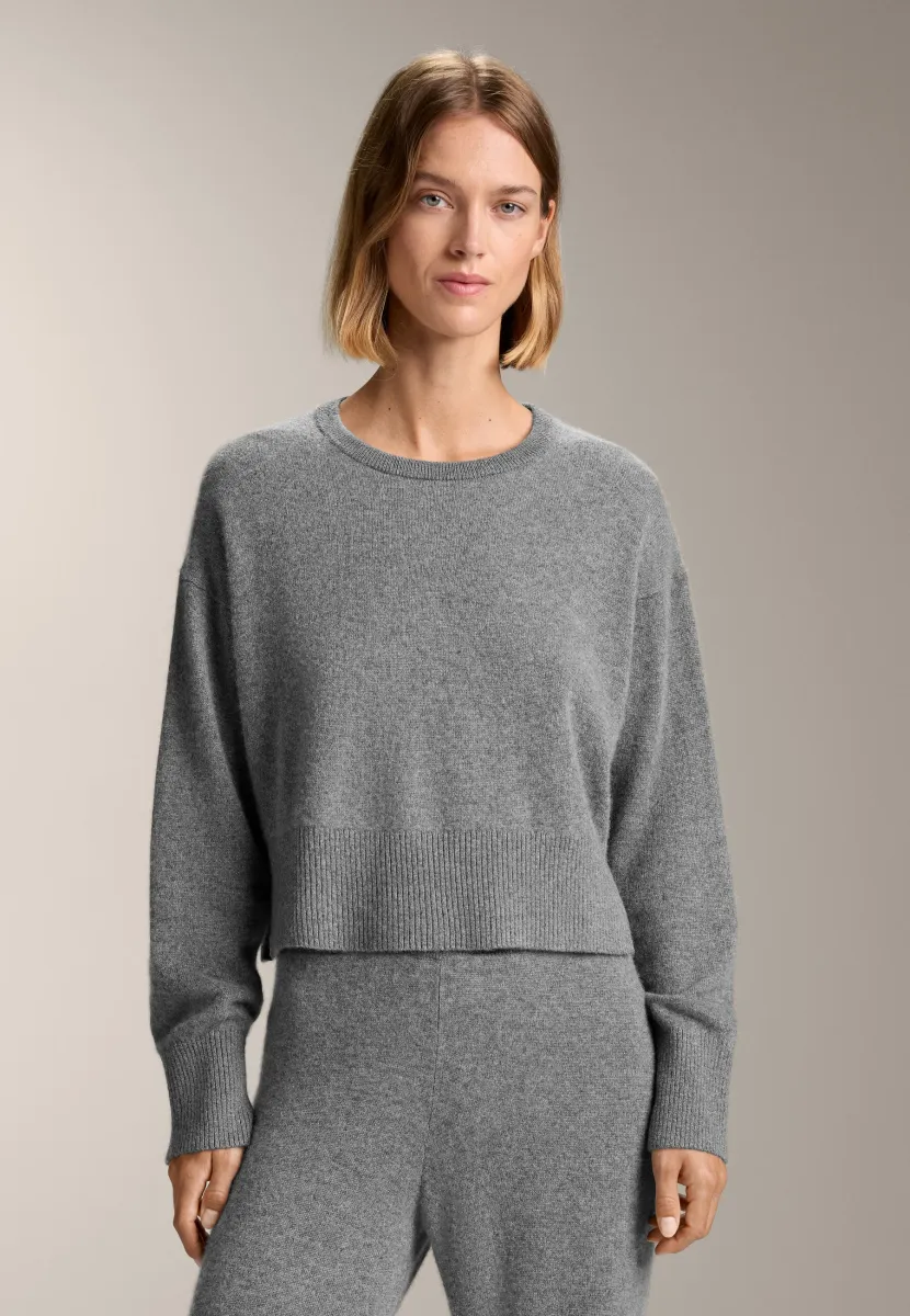 100% CASHMERE KNIT ROUND-NECK - Strickpullover - light grey