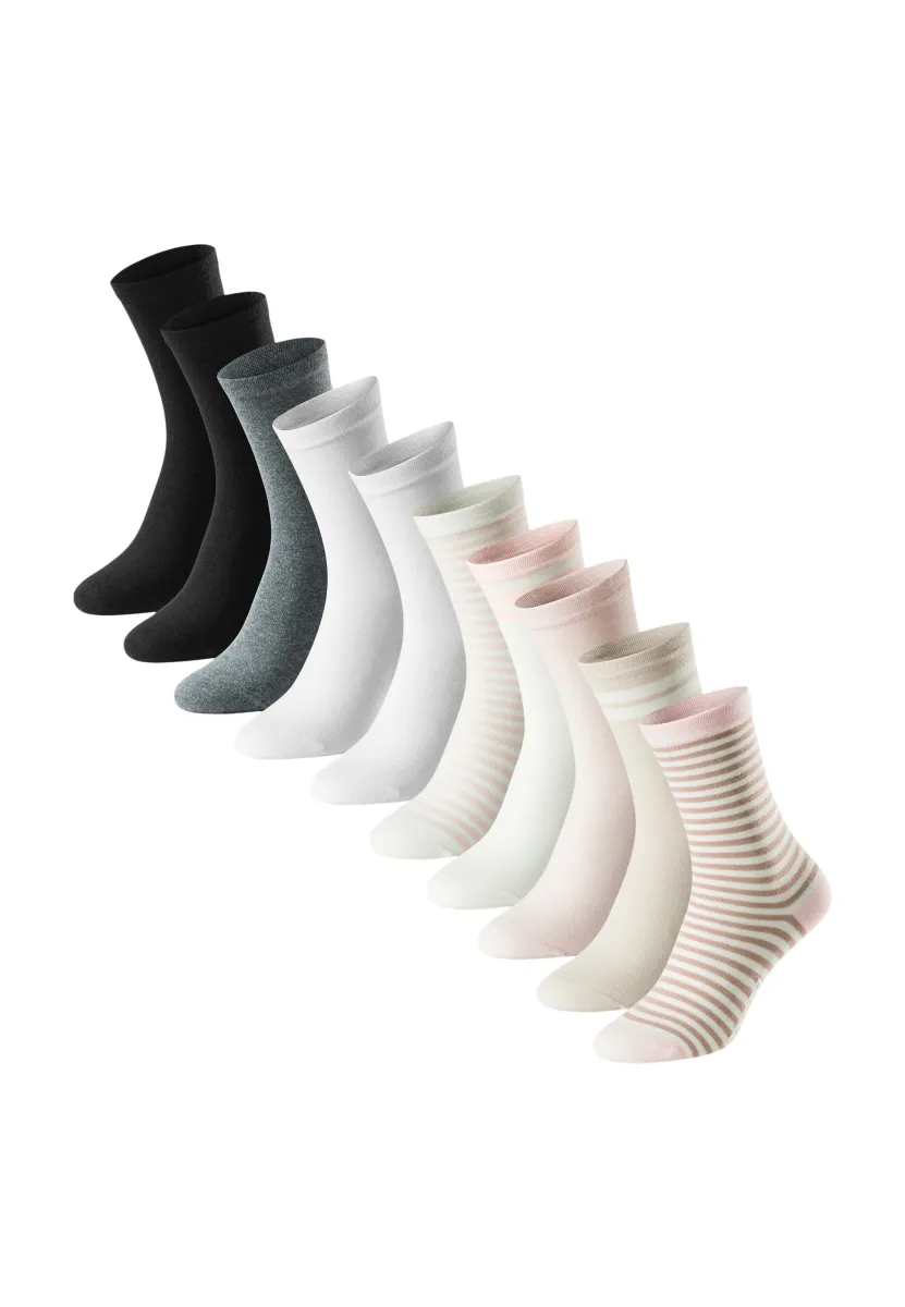 10ER PACK  - Socken - dunkelblau   rosa