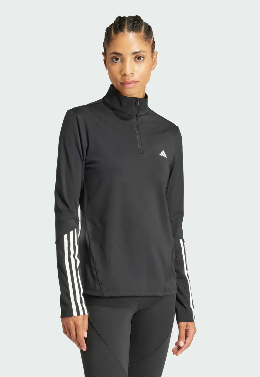 1/4 ZIP - Langarmshirt - black/white