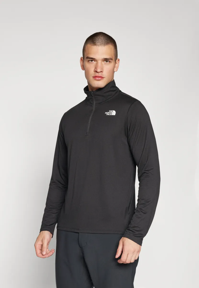1/4 ZIP TEE - Langarmshirt - black