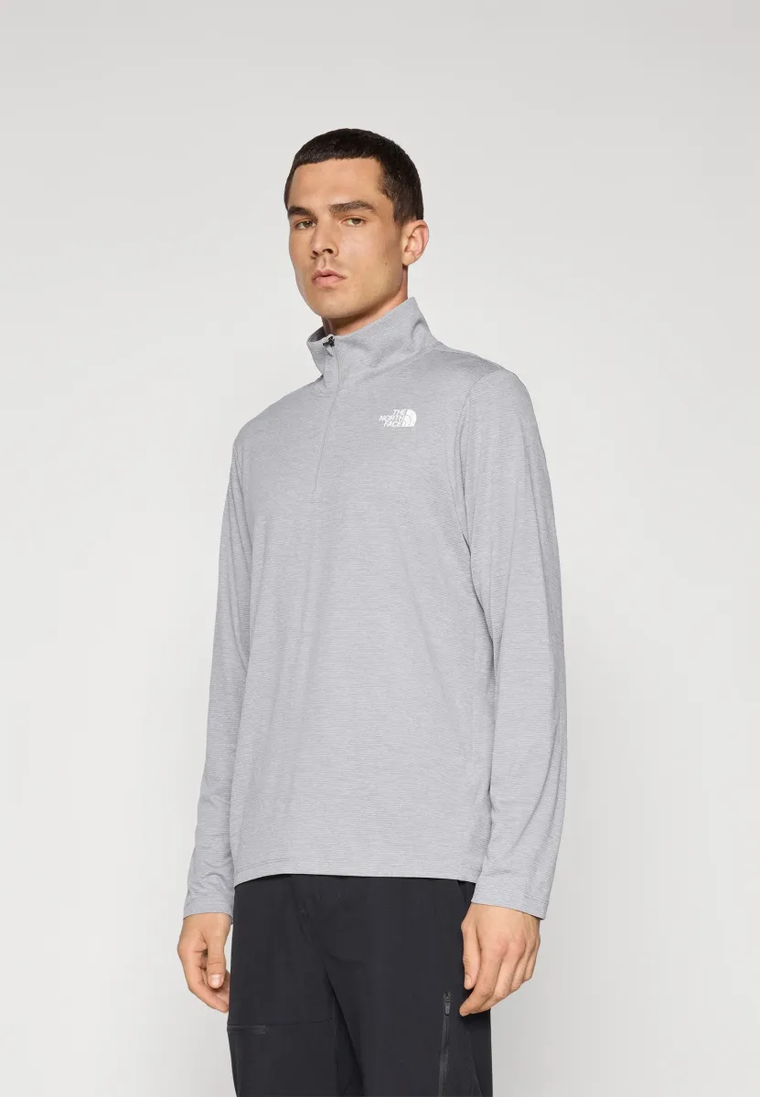 1/4 ZIP TEE - Langarmshirt - pale grey heather
