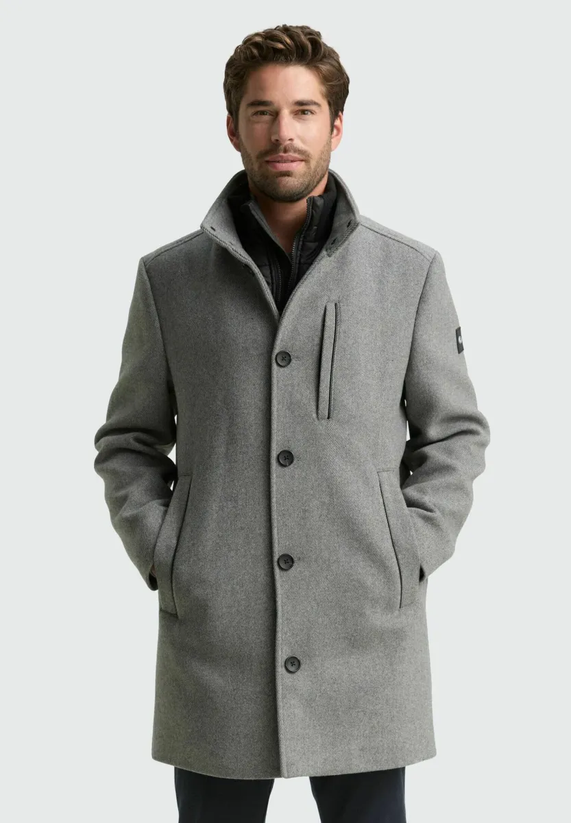 2-IN-1  - Kurzmantel - light stone grey wool twill