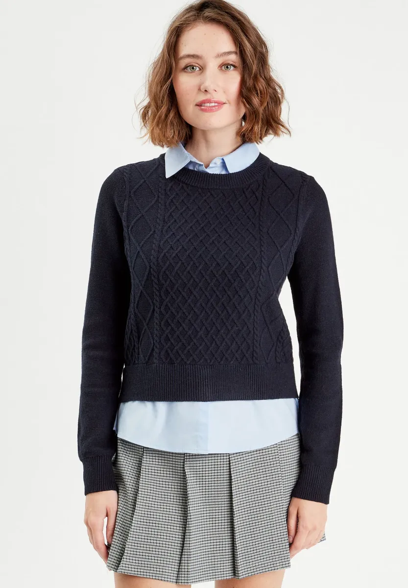 2-IN-1 - Strickpullover - bleu marine