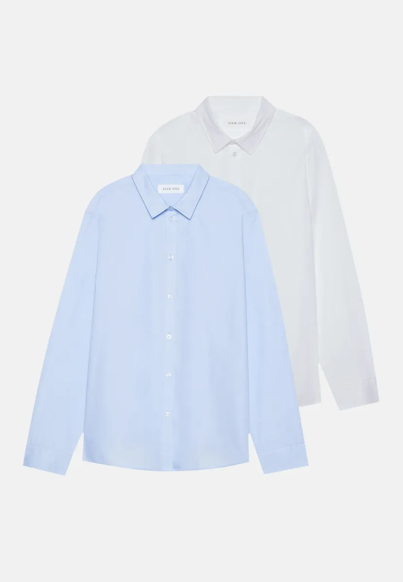 2 PACK - Businesshemd - white/light blue