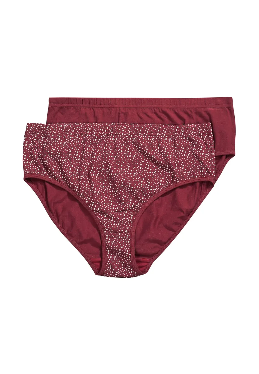 2 PACK - DOT PRINT - Slip - dark cherry red