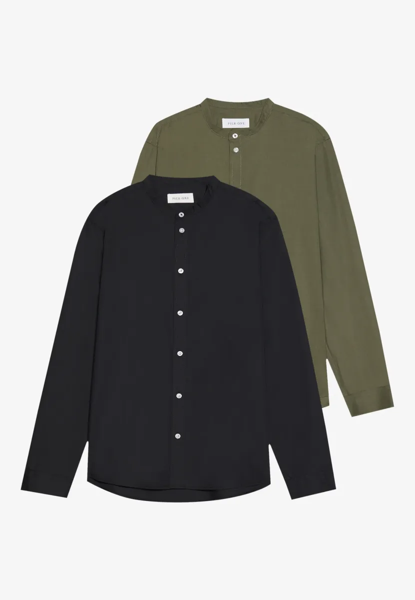 2 PACK - Hemd - oliv/black