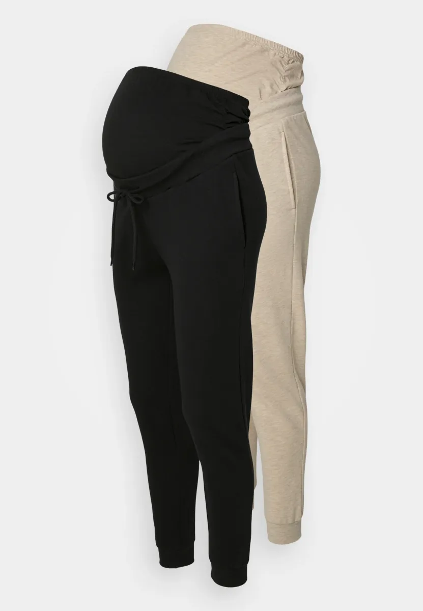 2 PACK  - Jogginghose - black/mottled beige