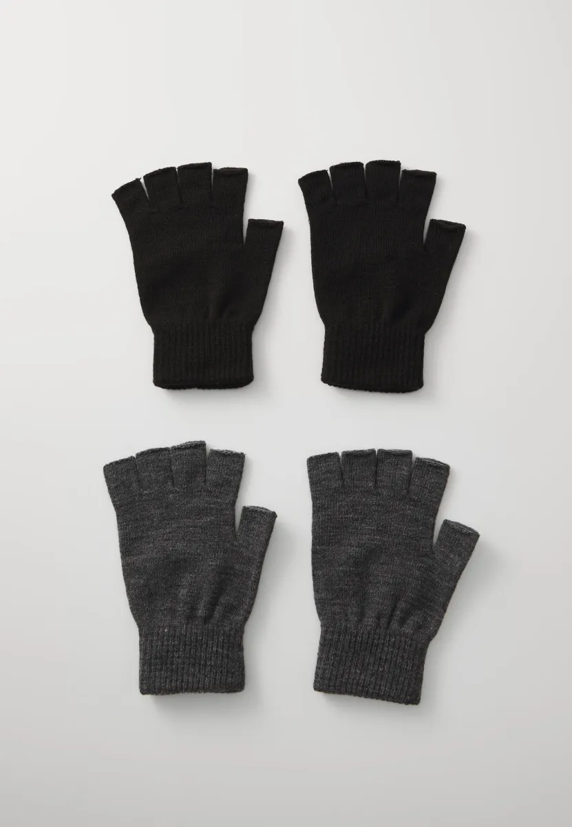 2 PACK - Kurzfingerhandschuh - black/grey