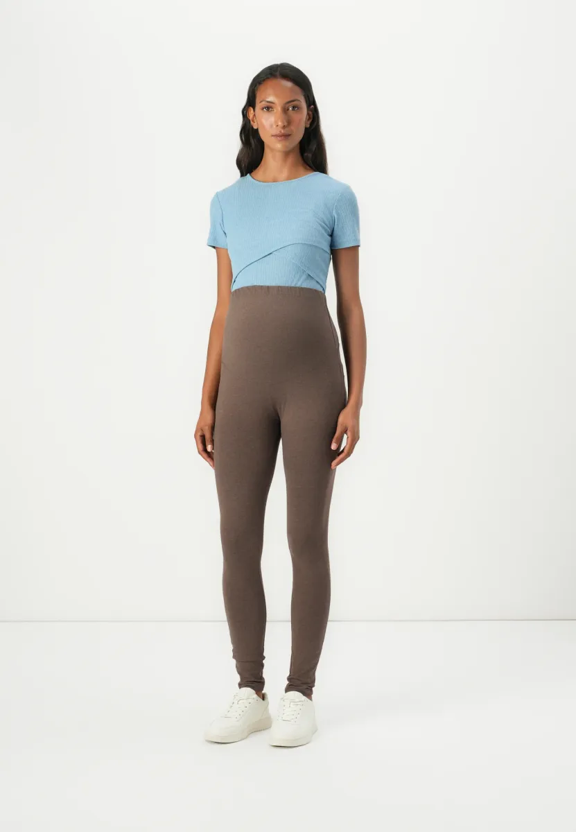 2 PACK - Leggings - Hosen - black/mottled dark brown