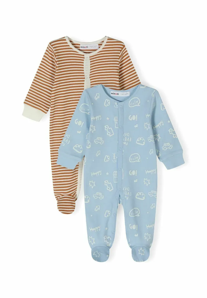 2 PACK LONG SLEEVE  - Strampler - beige light blue