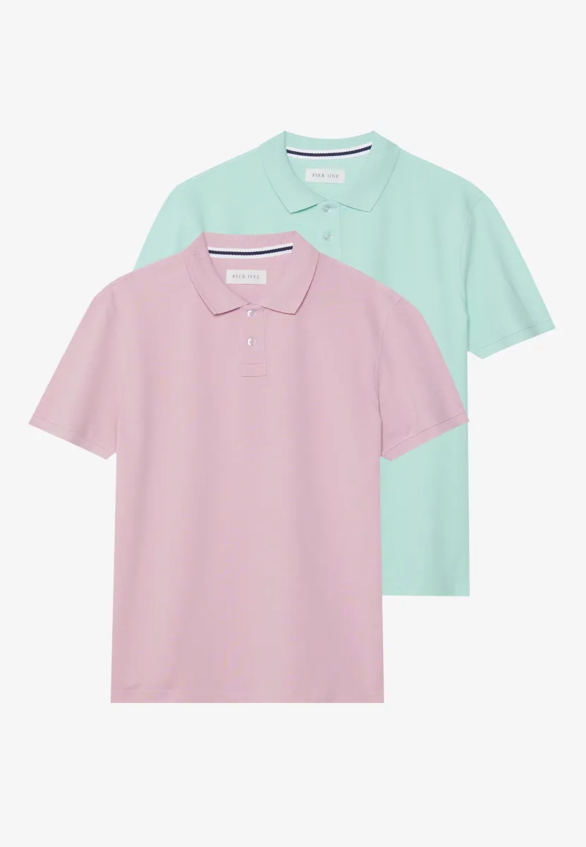 2 PACK - Poloshirt - pink/light green
