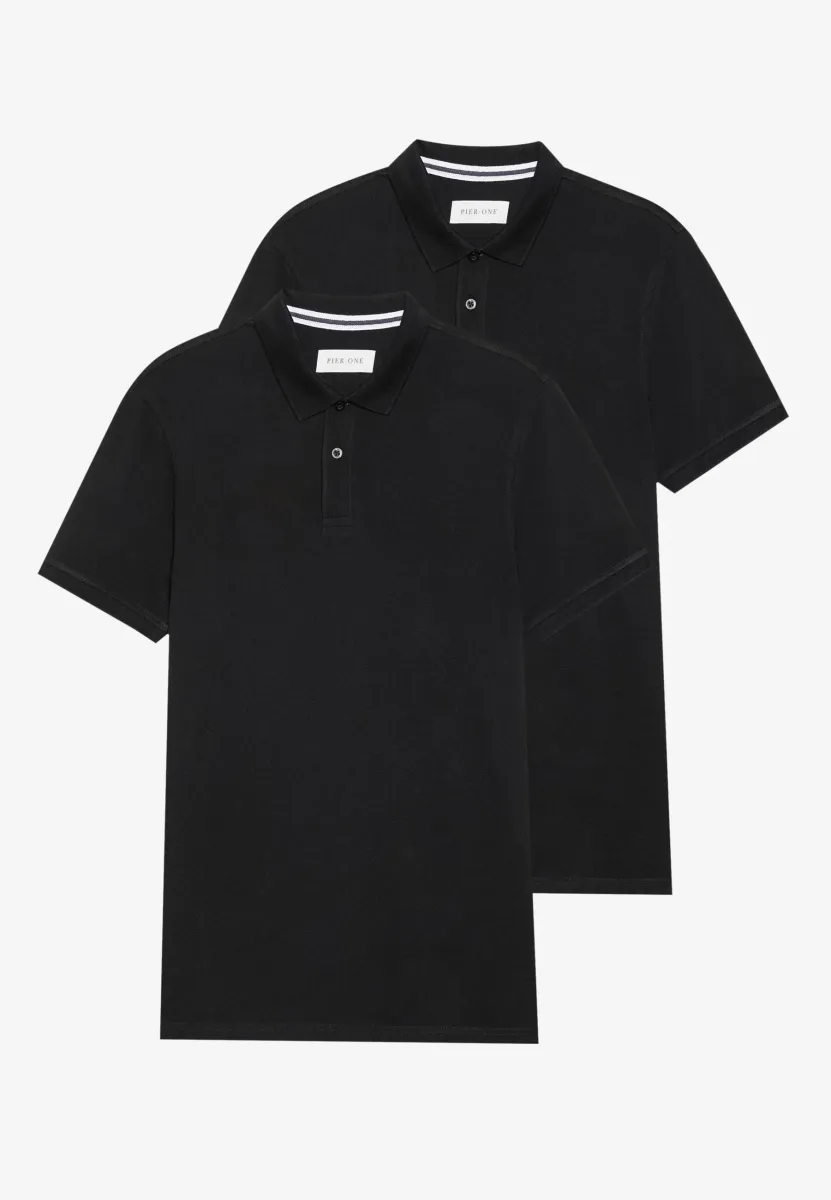 2 PACK - Poloshirt - true black