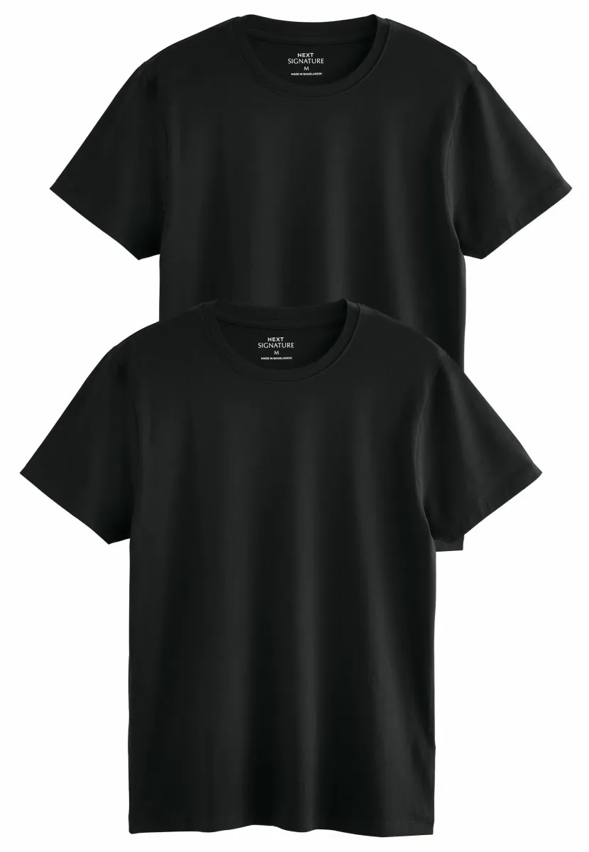 2 PACK REGULAR FIT - COMFORT  - T-Shirt basic - black