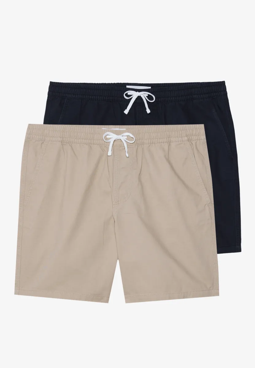 2 PACK - Shorts - beige/black