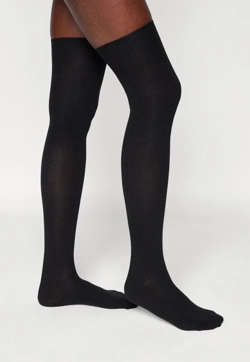 2 PACK SOCK  - Overkneestrümpfe - black