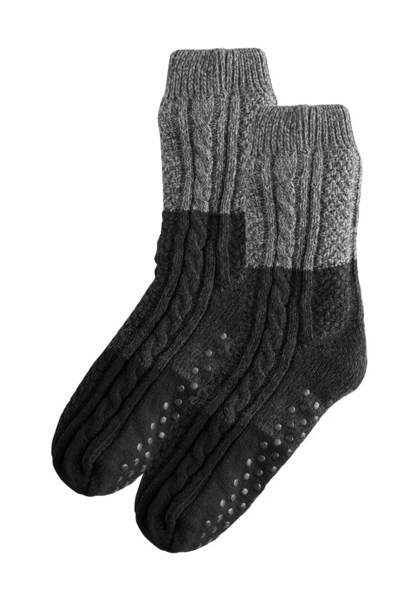 2 PACK - Socken - grey borg lined cable