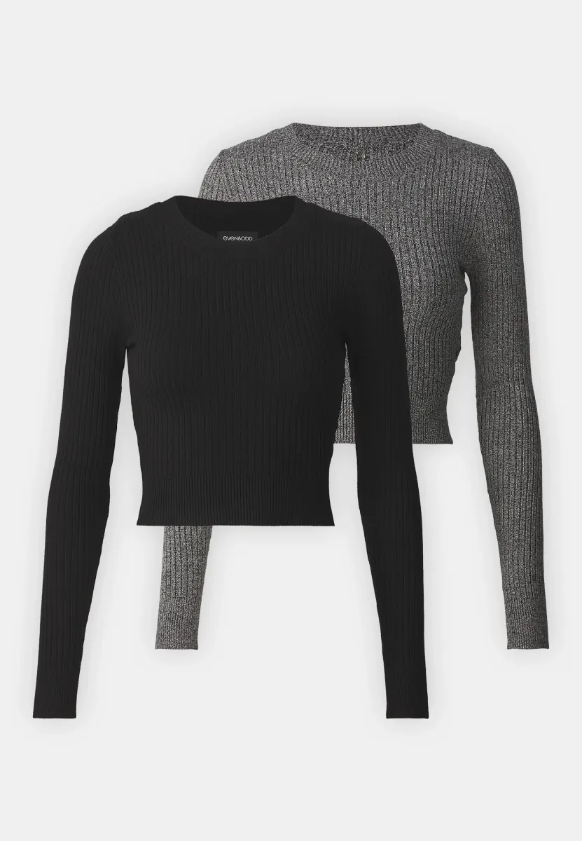 2 PACK - Strickpullover - mottled grey