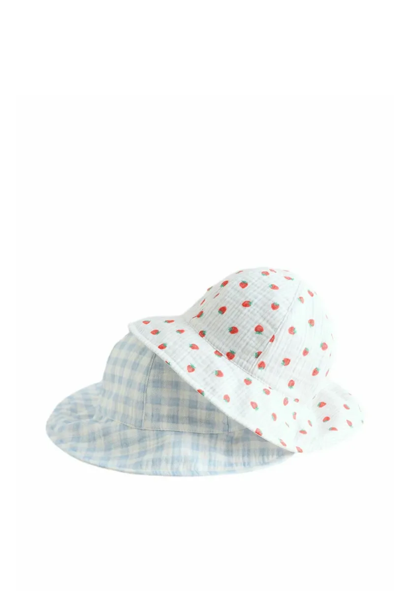 2 PACK SUMMER - Hut - blue strawberry gingham