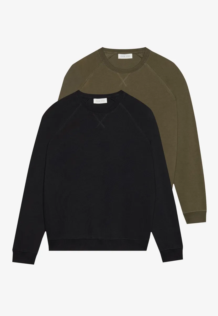 2 PACK - Sweatshirt - khaki/black