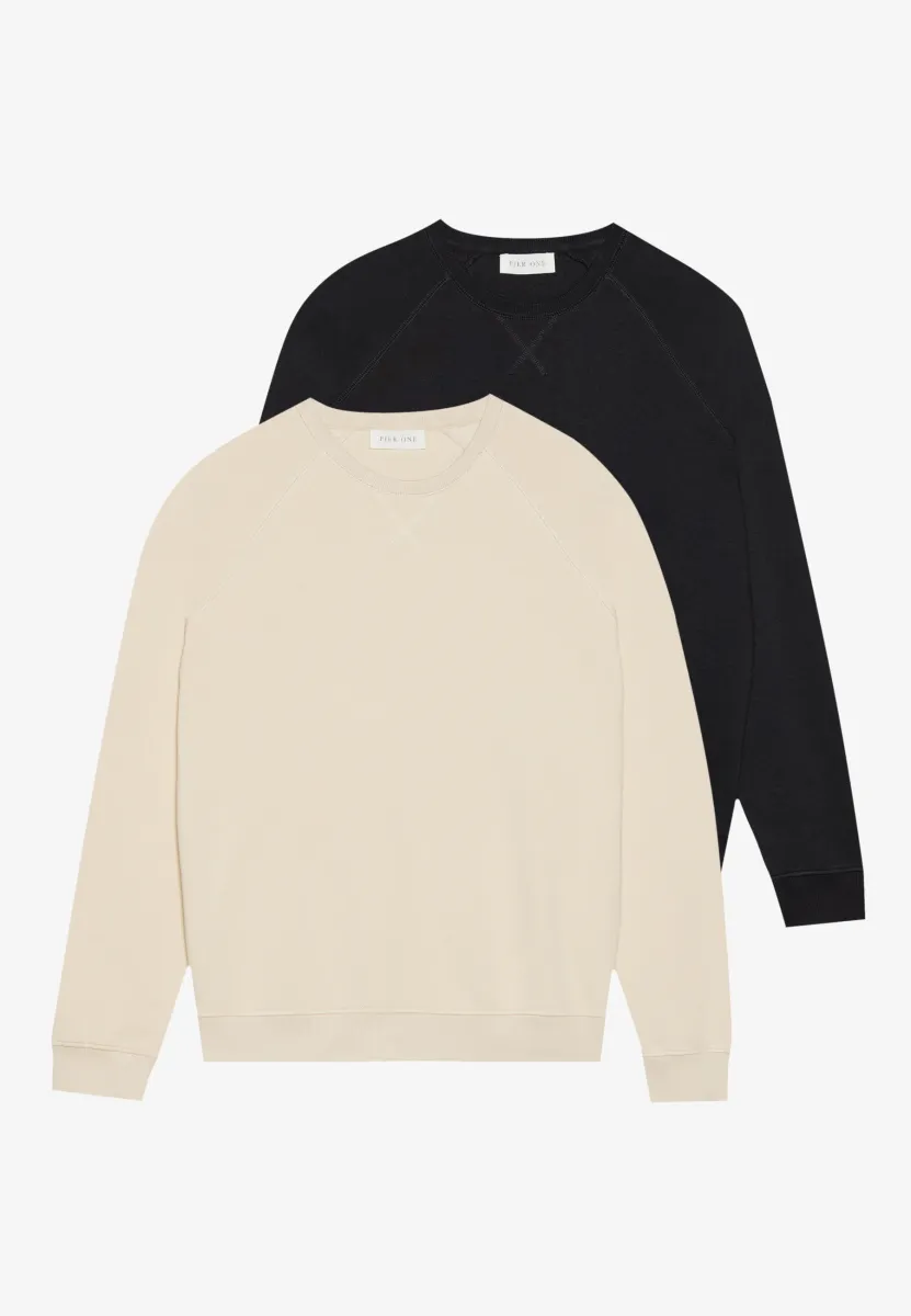 2 PACK - Sweatshirt - tan/black