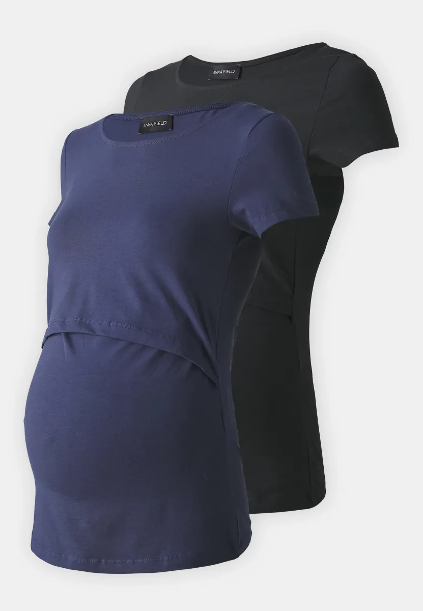 2 PACK - T-Shirt basic - dark blue/black