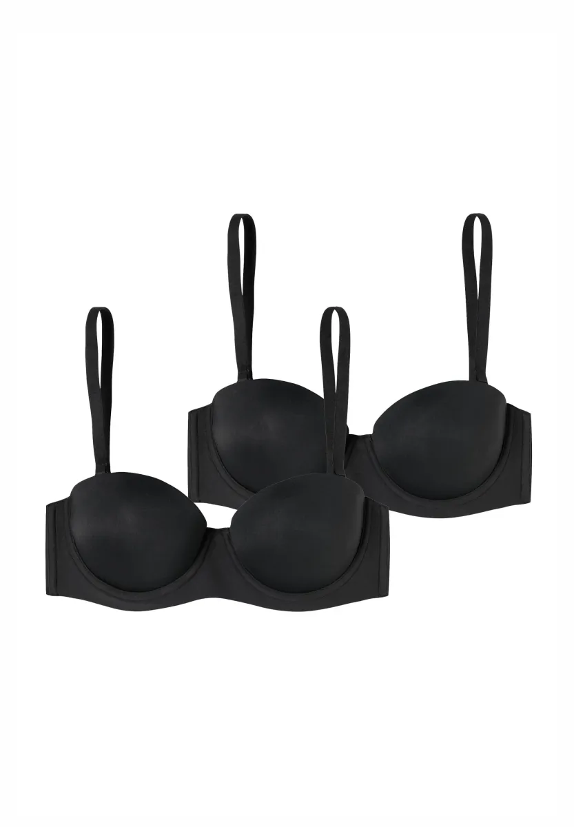 2-PACK UNIQUE MICRO - trägerloser/variabler BH - schwarz