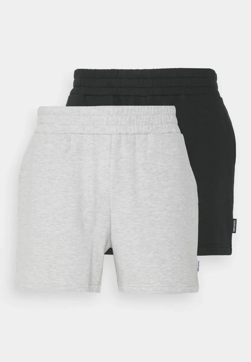2 PACK UNISEX - Kurze Sporthose - black/grey