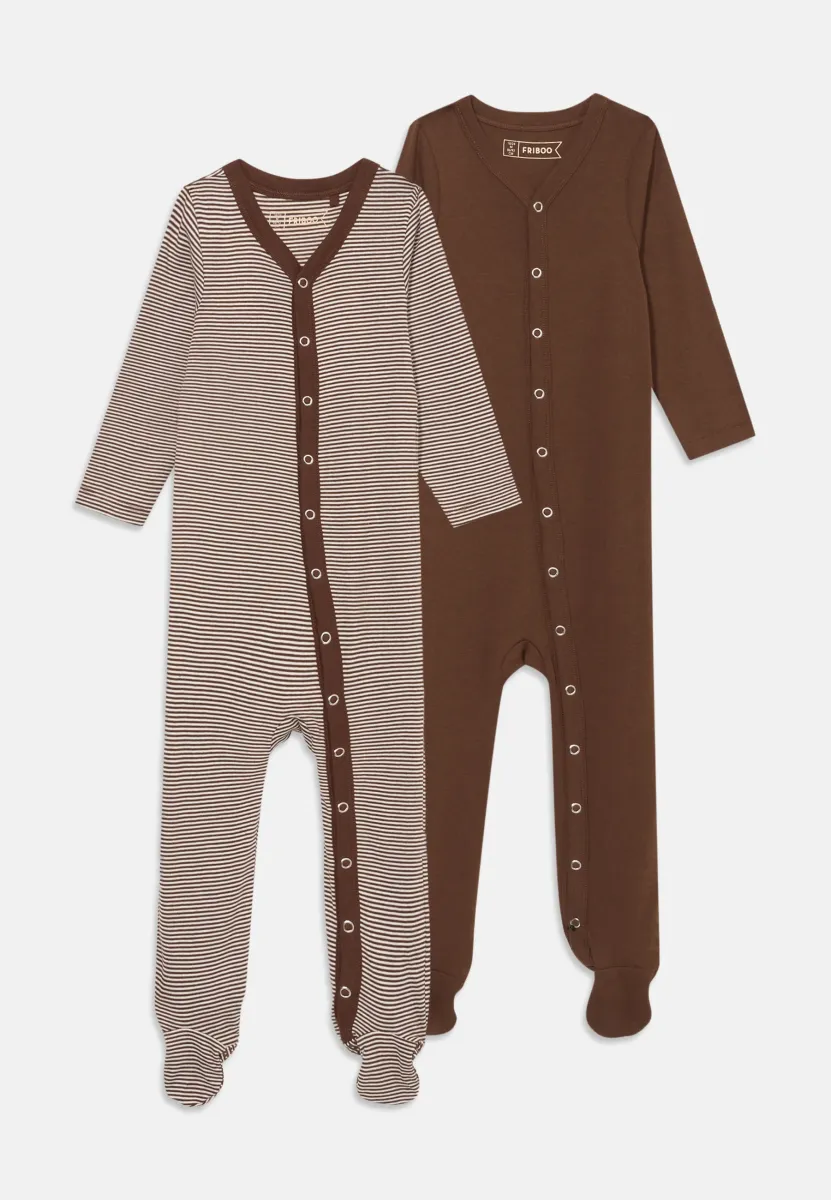 2 PACK UNISEX - Strampler - brown/white