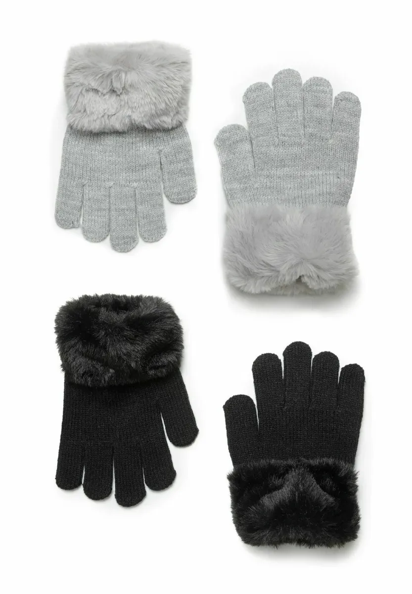 2 PACK WITH CUFFS - Fingerhandschuh - black grey