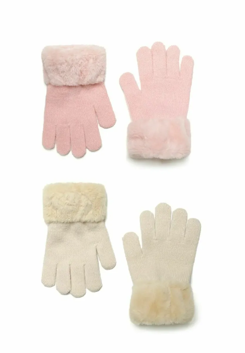 2 PACK WITH CUFFS - Fingerhandschuh - pink ecru