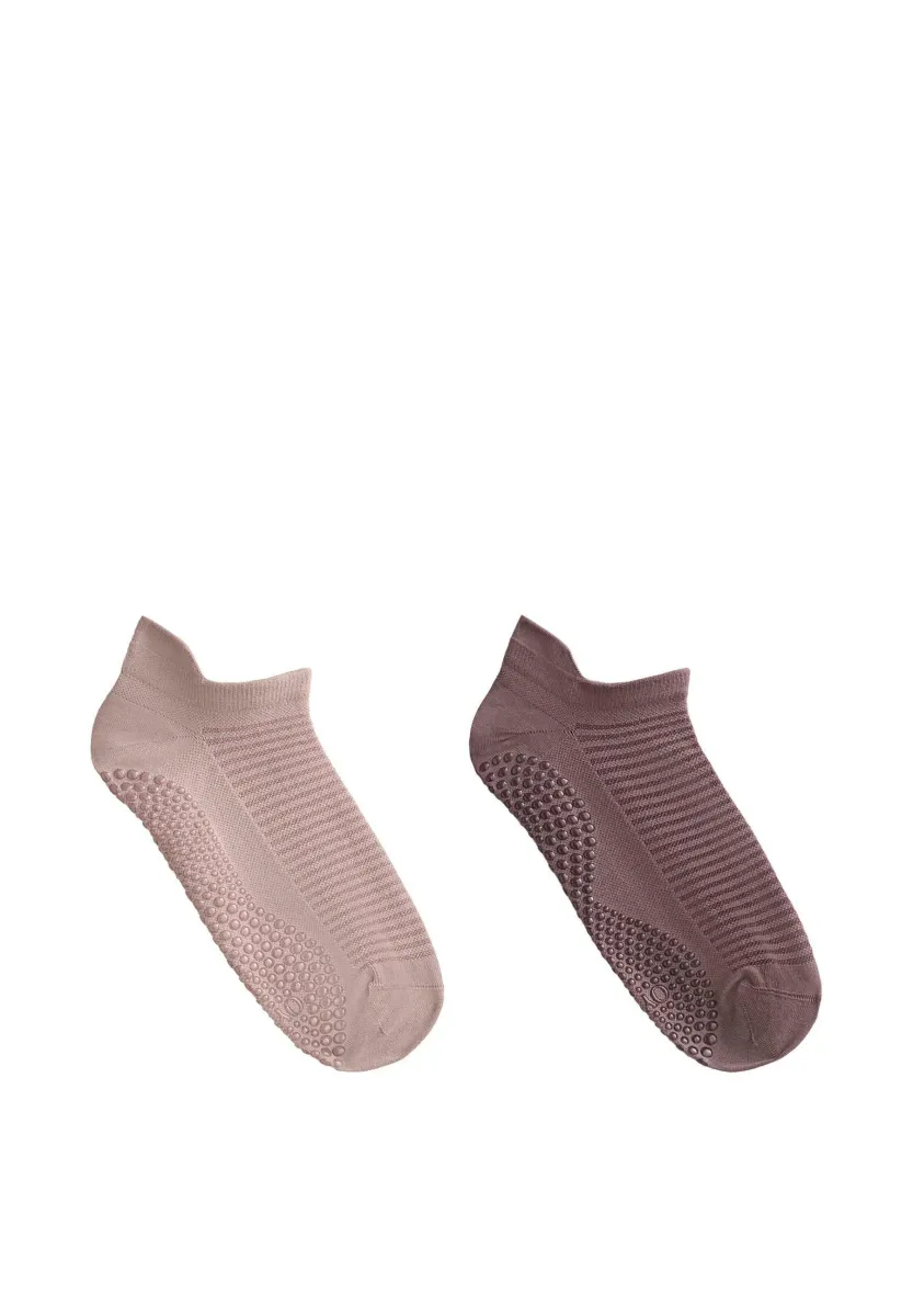 2 PAIRS YOGA AND PILATES SNEAKER - Sportsocken - light brown