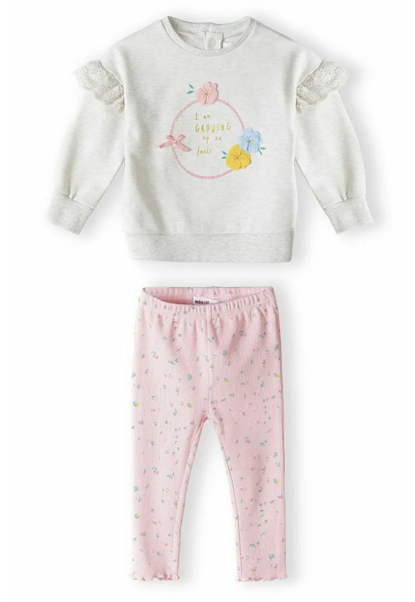 2 PCS SET - Sweatshirt - mottled beige light pink