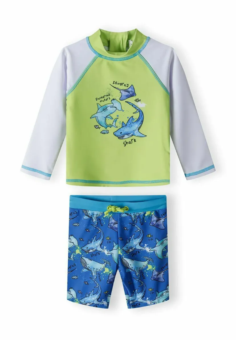 2 PIECE LONG SLEEVE AND SET - Badeanzug - green blue