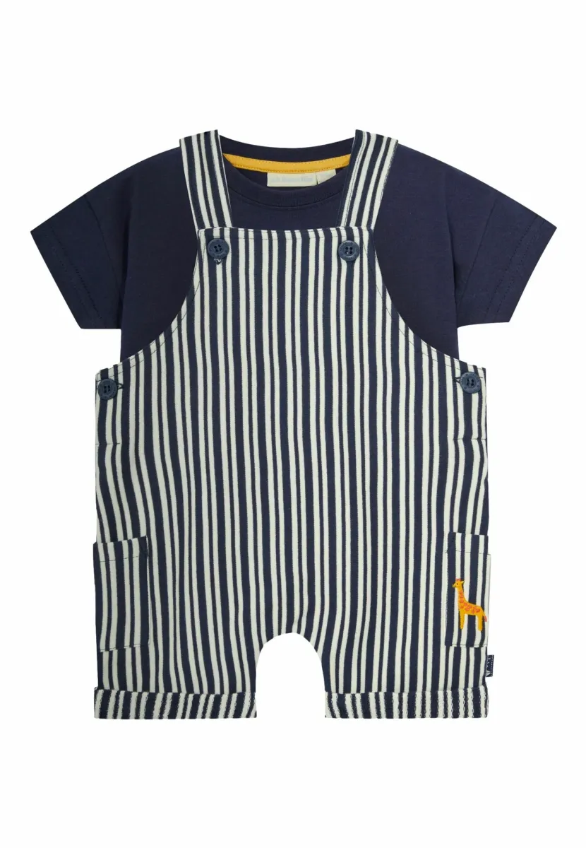 2-PIECE SET  - REGULAR FIT - Latzhose - navy blue stripe