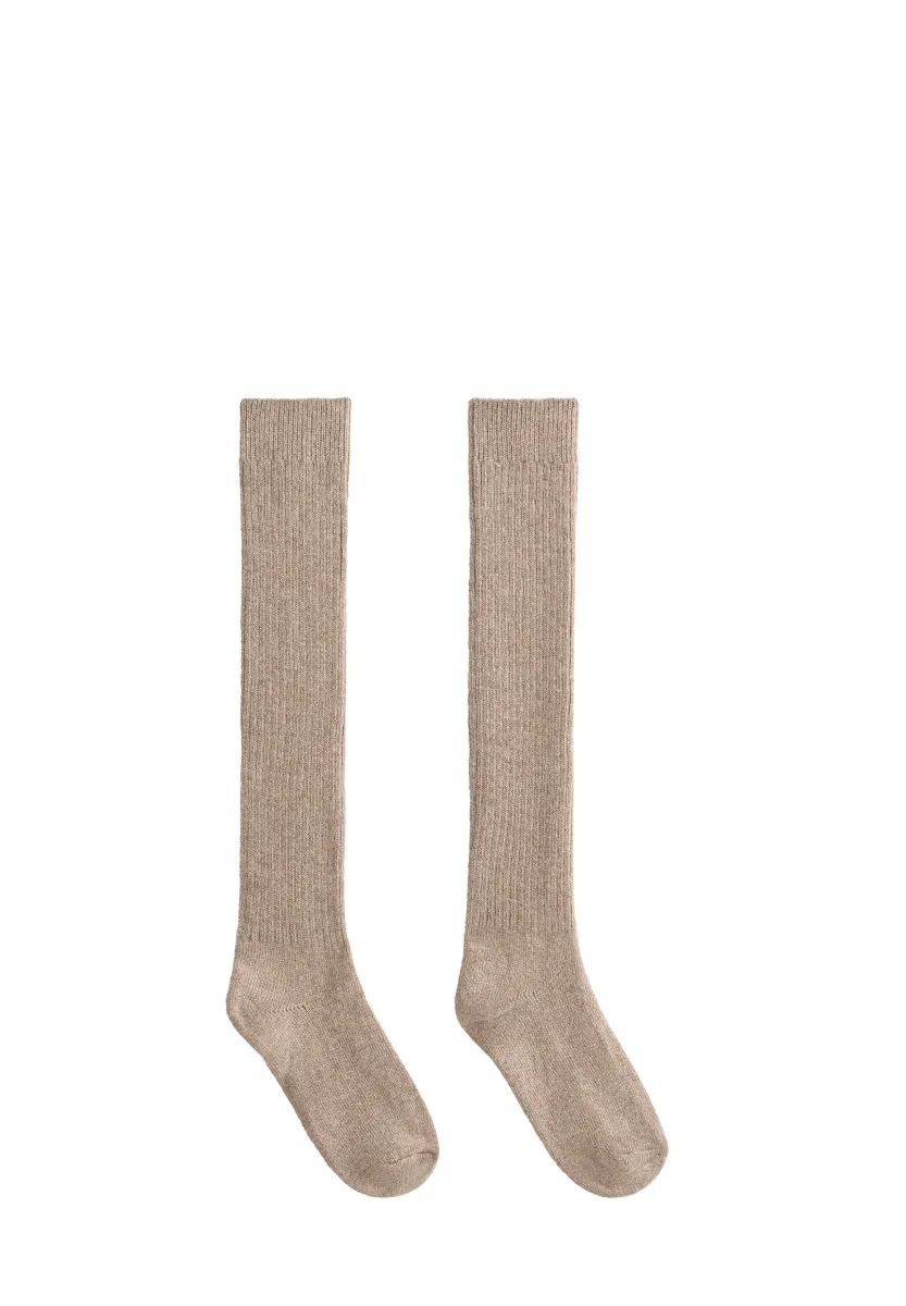 21% CASHMERE 14% WOOL LONG - Kniestrümpfe - brown