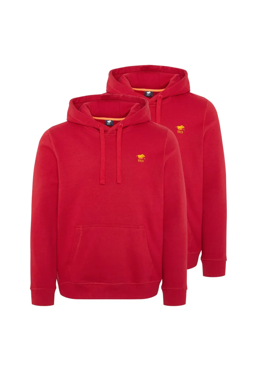2ER PACK BASIC - Kapuzenpullover - rot