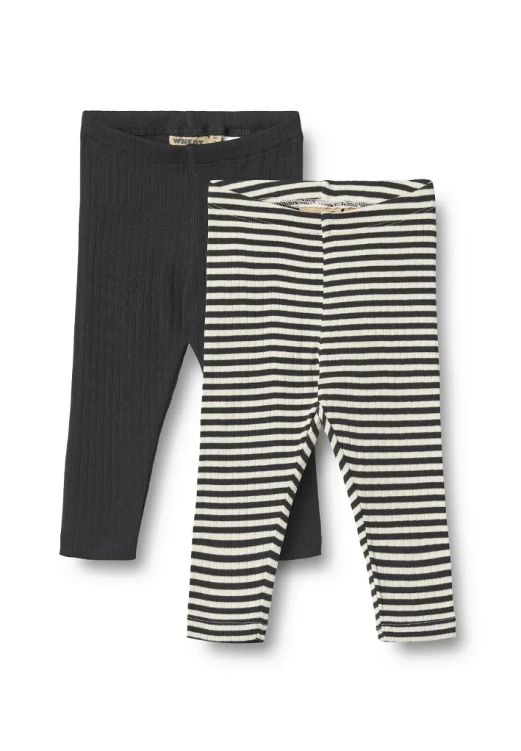 2ER PACK JULES - Leggings - Hosen - navy rib stripe