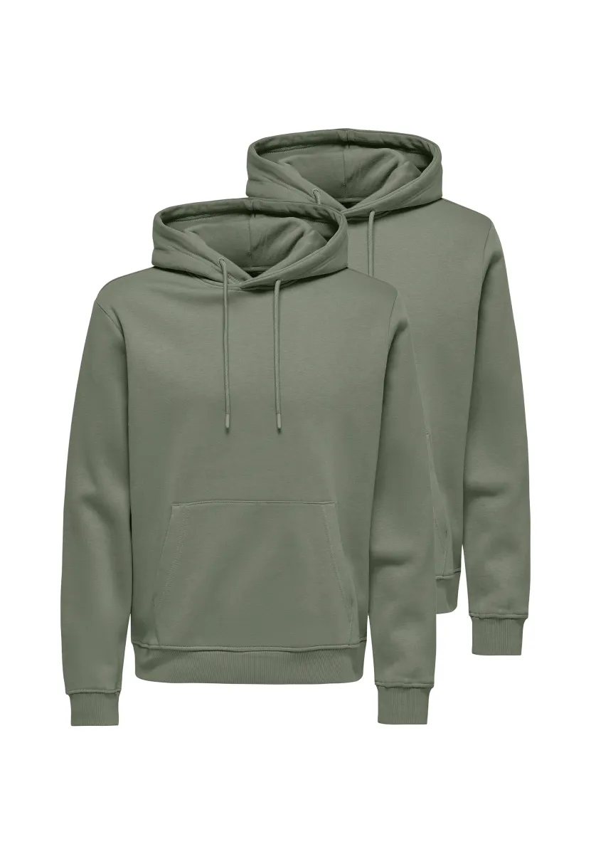 2ER PACK - Kapuzenpullover - castor gray