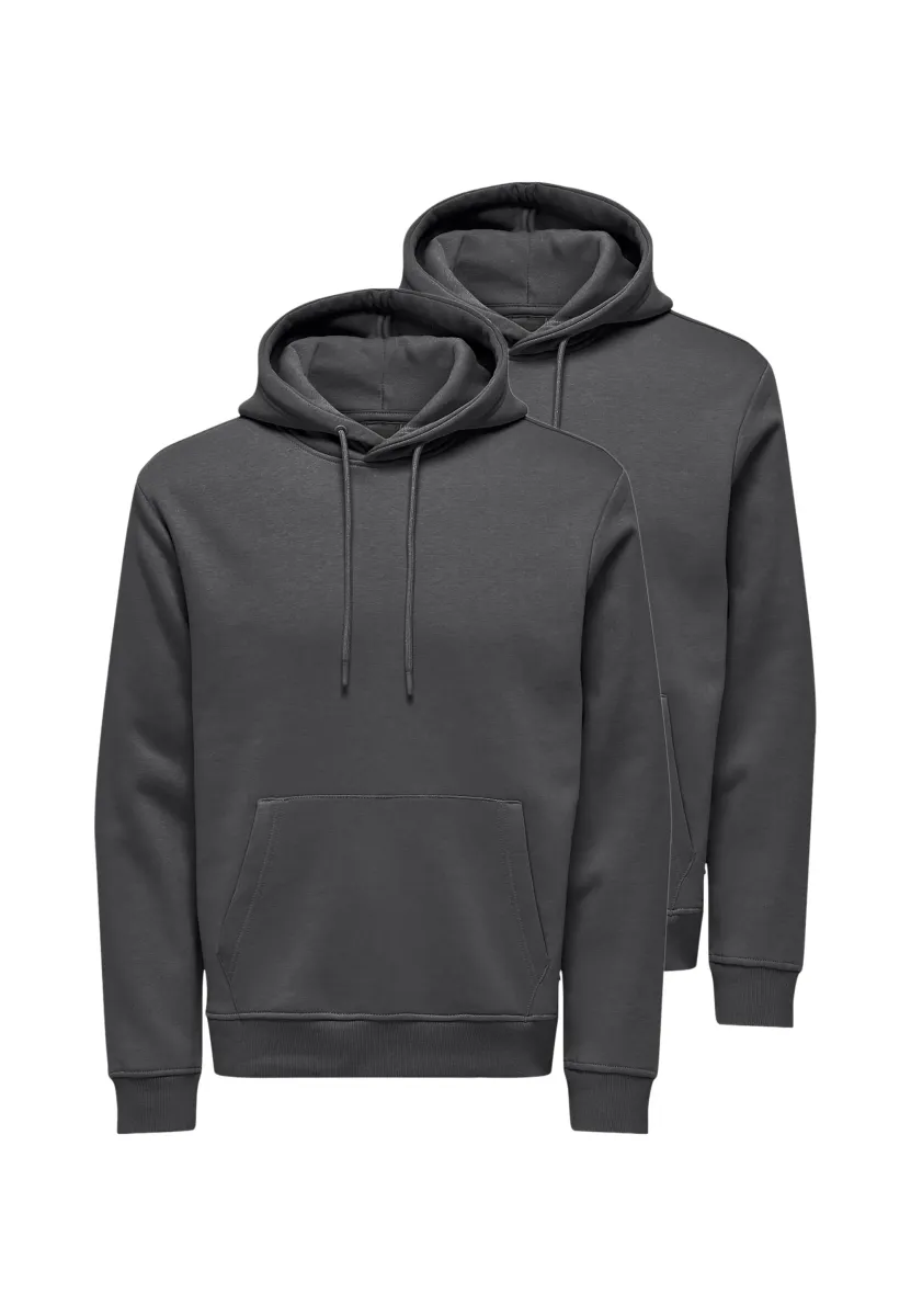 2ER PACK - Kapuzenpullover - grey pinstripe