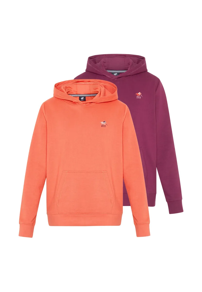 2ER PACK  - Kapuzenpullover - orange   lila