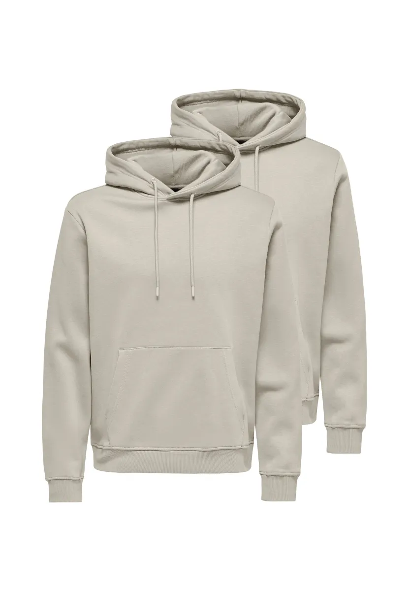 2ER PACK - Kapuzenpullover - silver lining