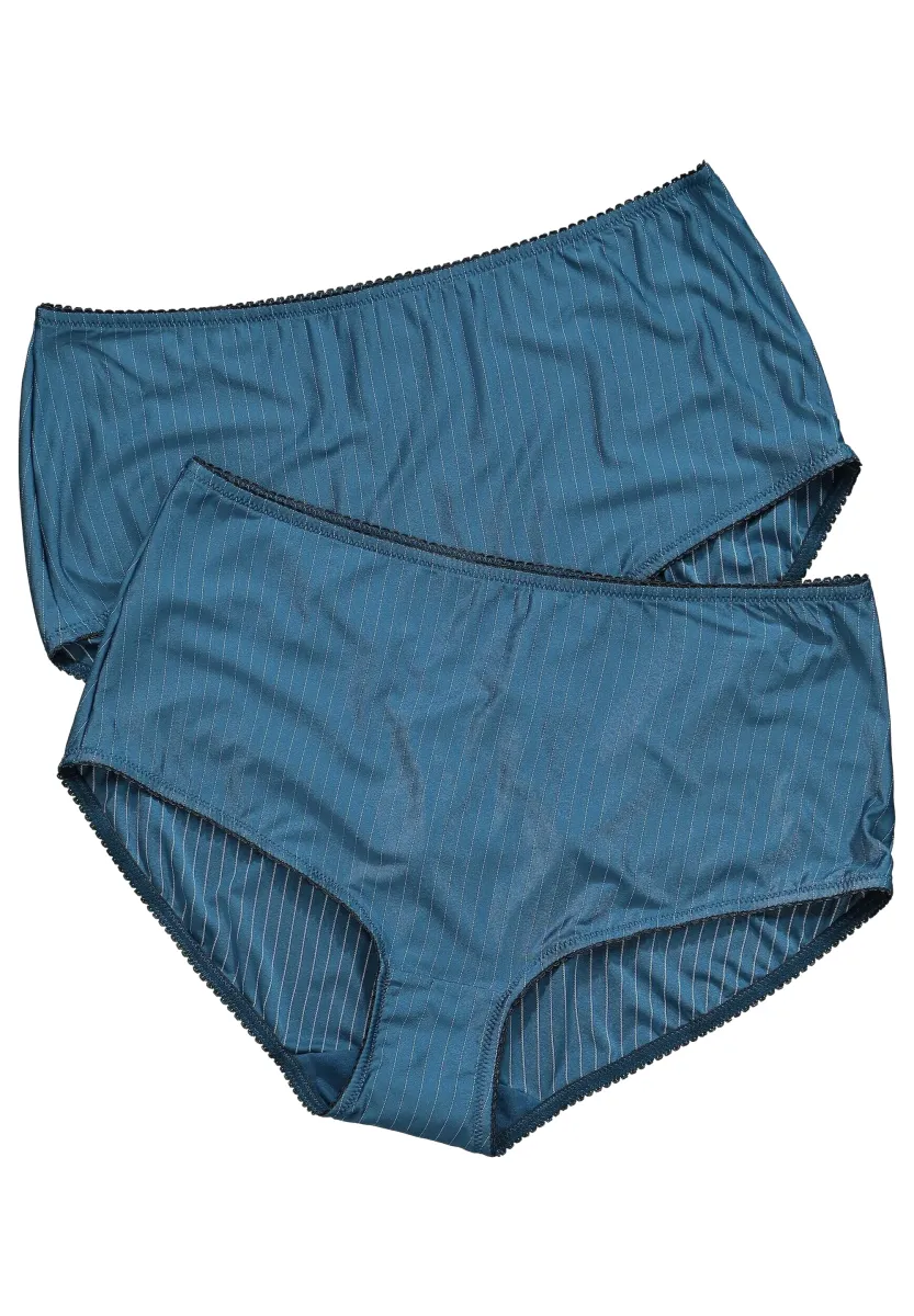 2ER-PACK NADELSTREIFEN HÖHER GESCHNITTEN - Slip - petrol