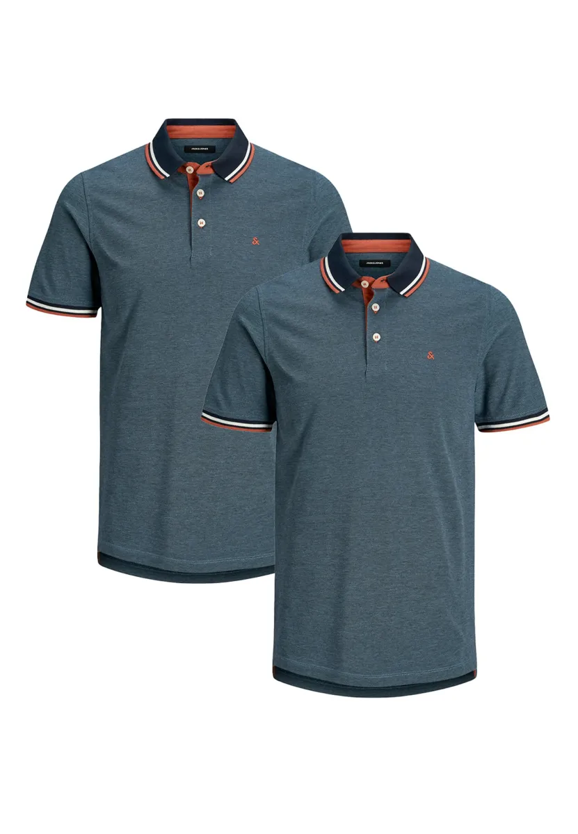 2ER PACK PAULOS SLIM FIT - Poloshirt - denim blue