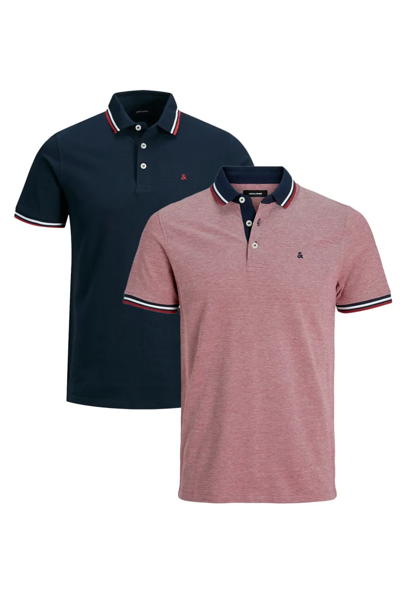 2ER PACK PAULOS SLIM FIT - Poloshirt - dunkelblau rot