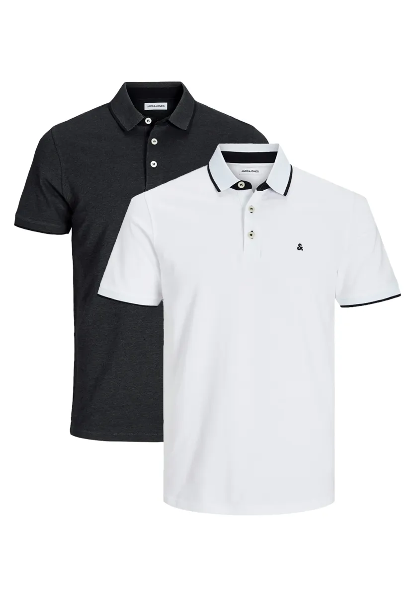 2ER PACK PAULOS SLIM FIT - Poloshirt - schwarz weiß