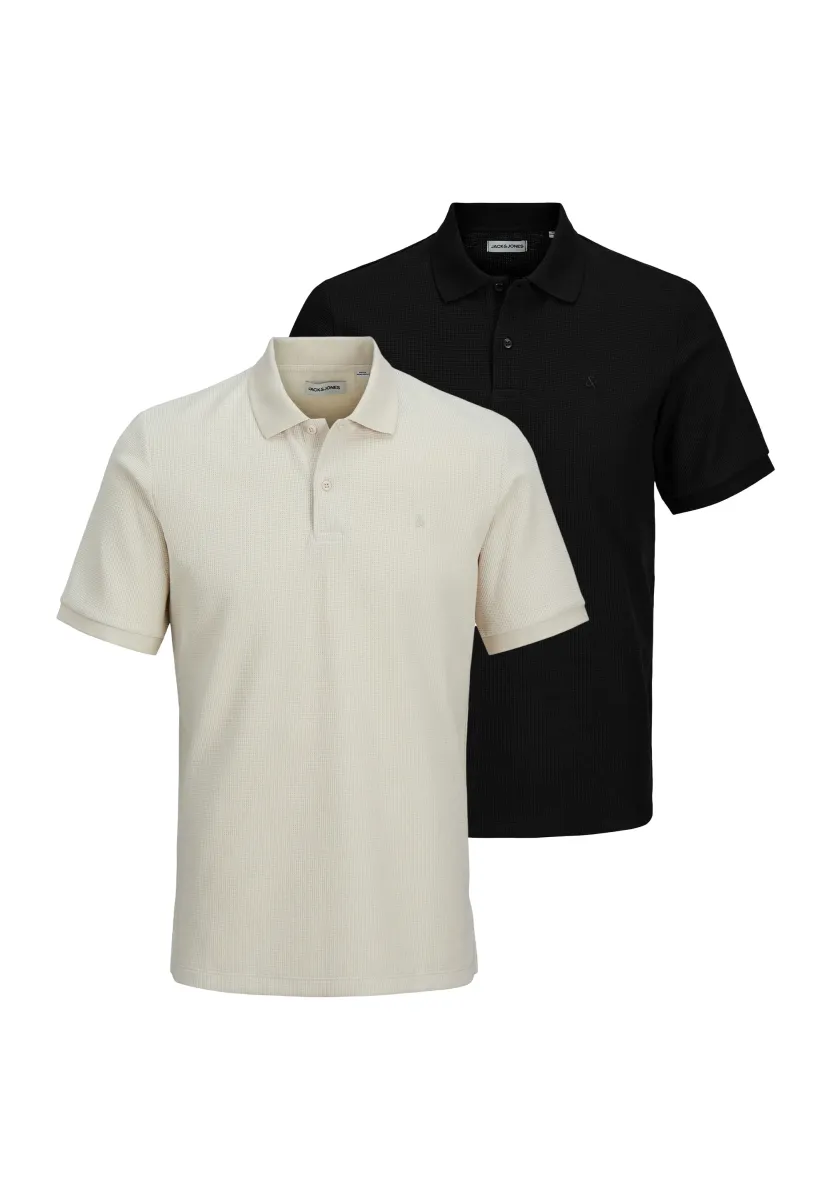 2ER PACK - Poloshirt - schwarz   beige