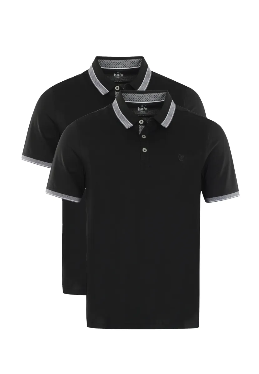 2ER PACK - Poloshirt - schwarz