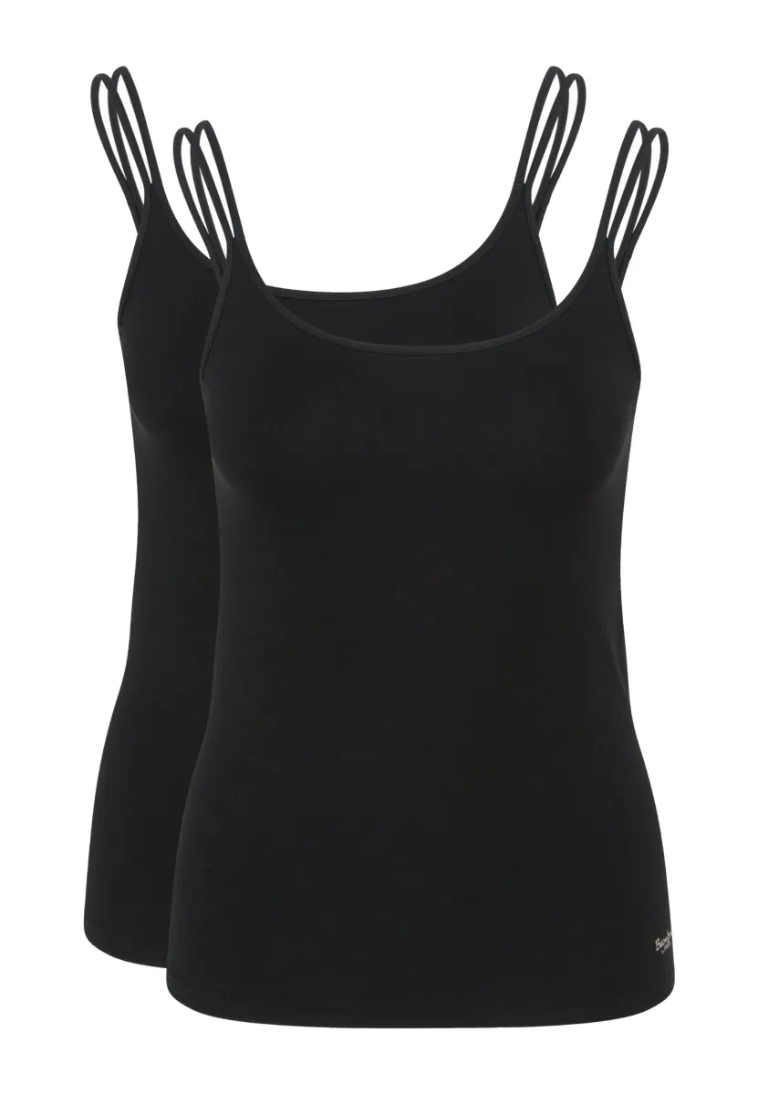 2ER-PACK SPAGHETTI-TRÄGER - Unterhemd/-shirt - schwarz