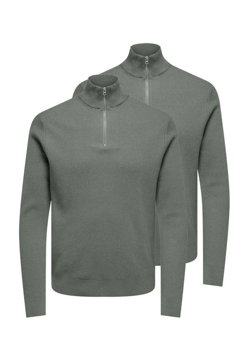 2ER PACK   - Strickpullover - castor gray