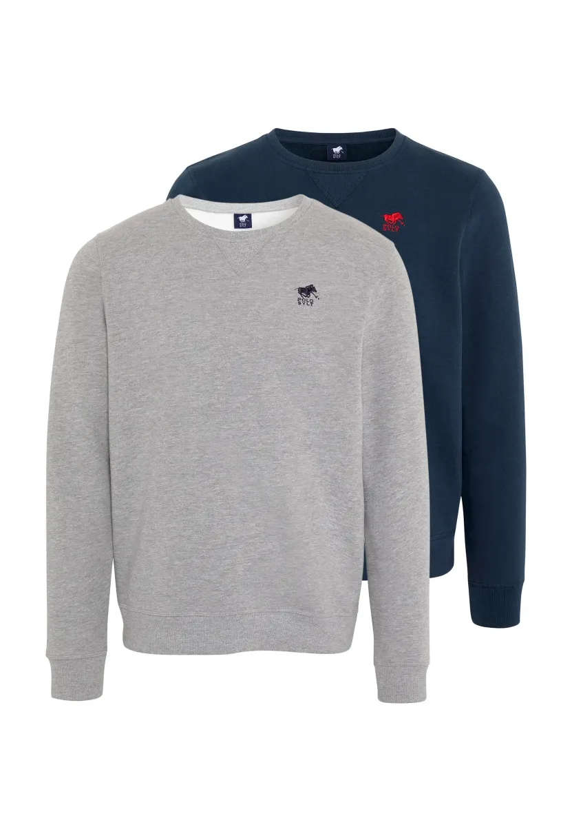 2ER PACK  - Strickpullover - grau   blau